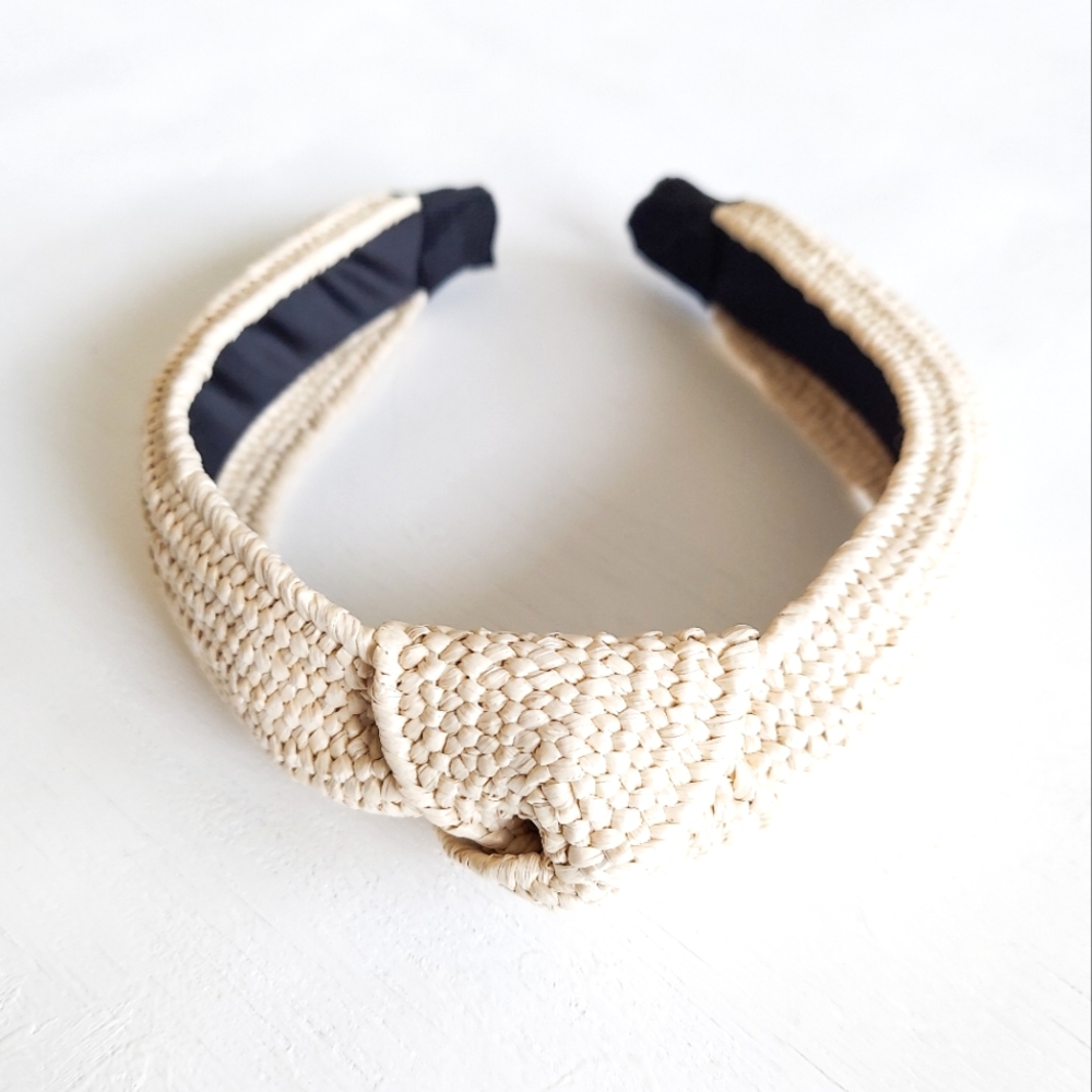 Delilah Straw Headband - Light Topknot